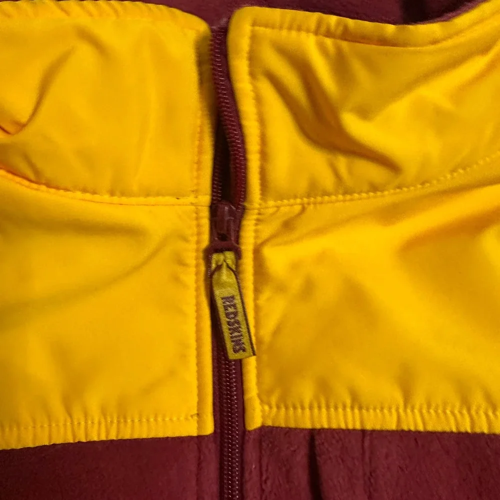 Vintage NFL Washington Redskins Full Zip Fleece Jacket XL Burgundy Yellow Retro